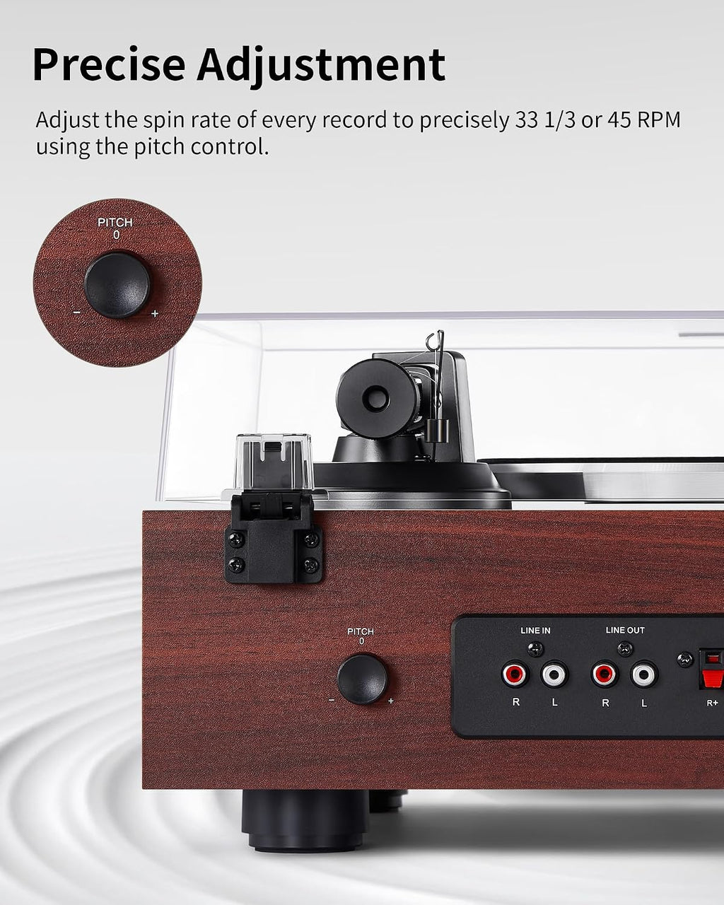 Vinyl Record Player with Speakers, Bluetooth Hi-Fi Turntable
