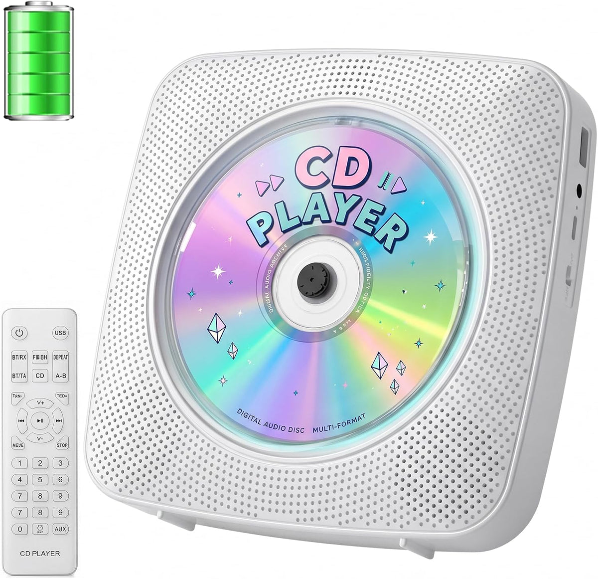 CD Player Portable Bluetooth CD Players for Home Rechargeable