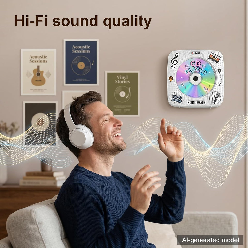 CD Player Portable Bluetooth CD Players for Home Rechargeable