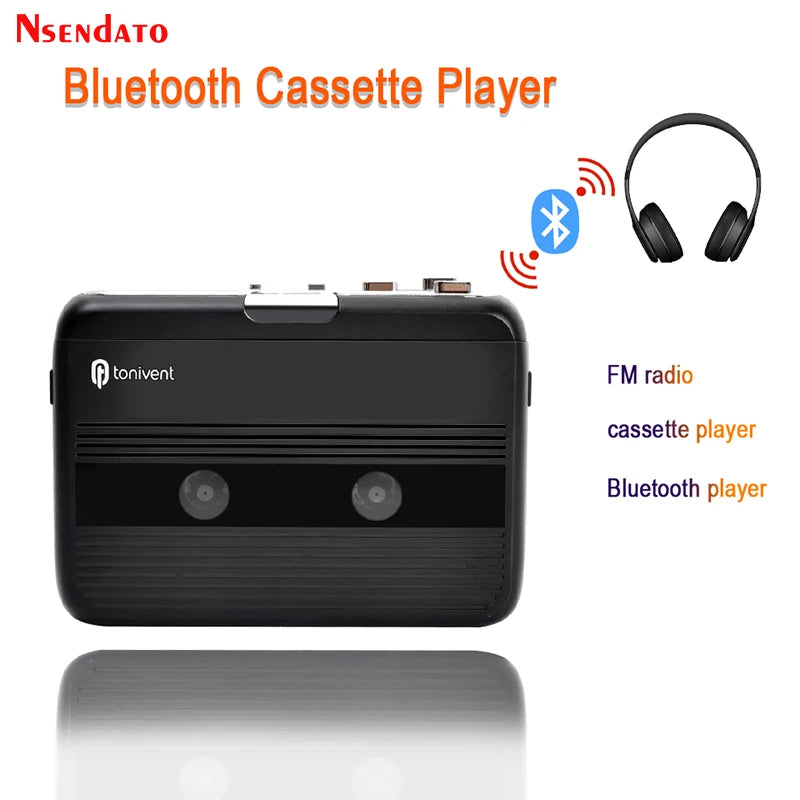 Bluetooth Cassette Recorder & Player Portable Standalone Cassette Players FM Radio with Auto-Reverse Function Bluetooth Player