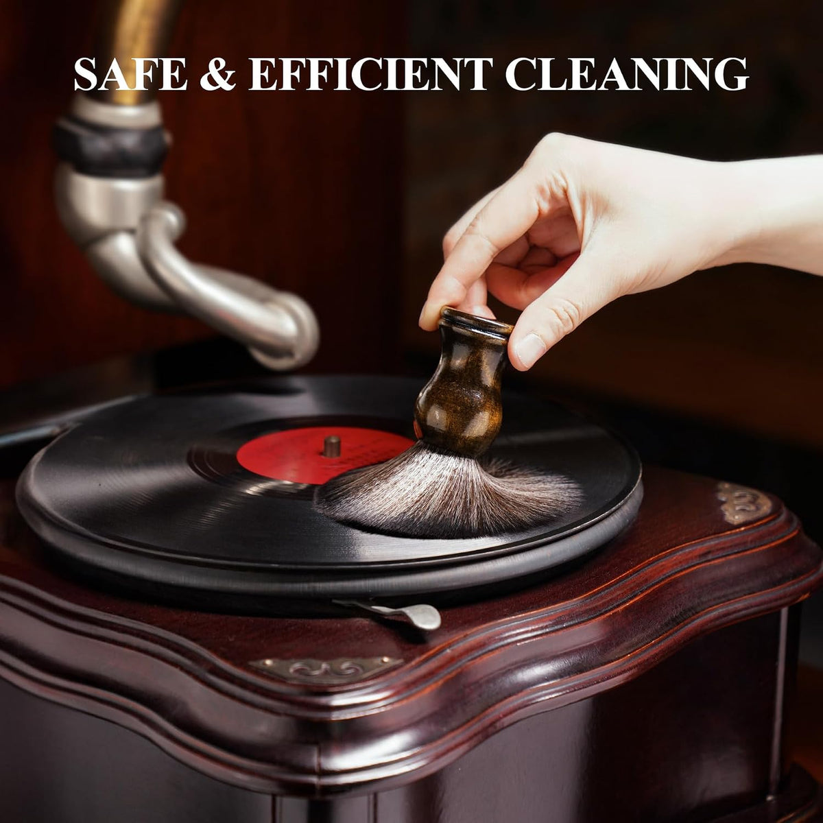 Vinyl Record Cleaning Brush, Anti-Static Soft LP Record Cleaner