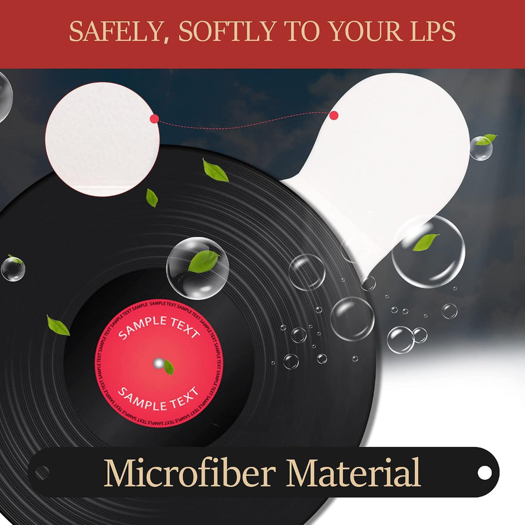 2Pcs Anti-Static Vinyl Record Cleaner & Protector Mat/Mitt - Soft Fiber LP Handler & Gripper for Turntable