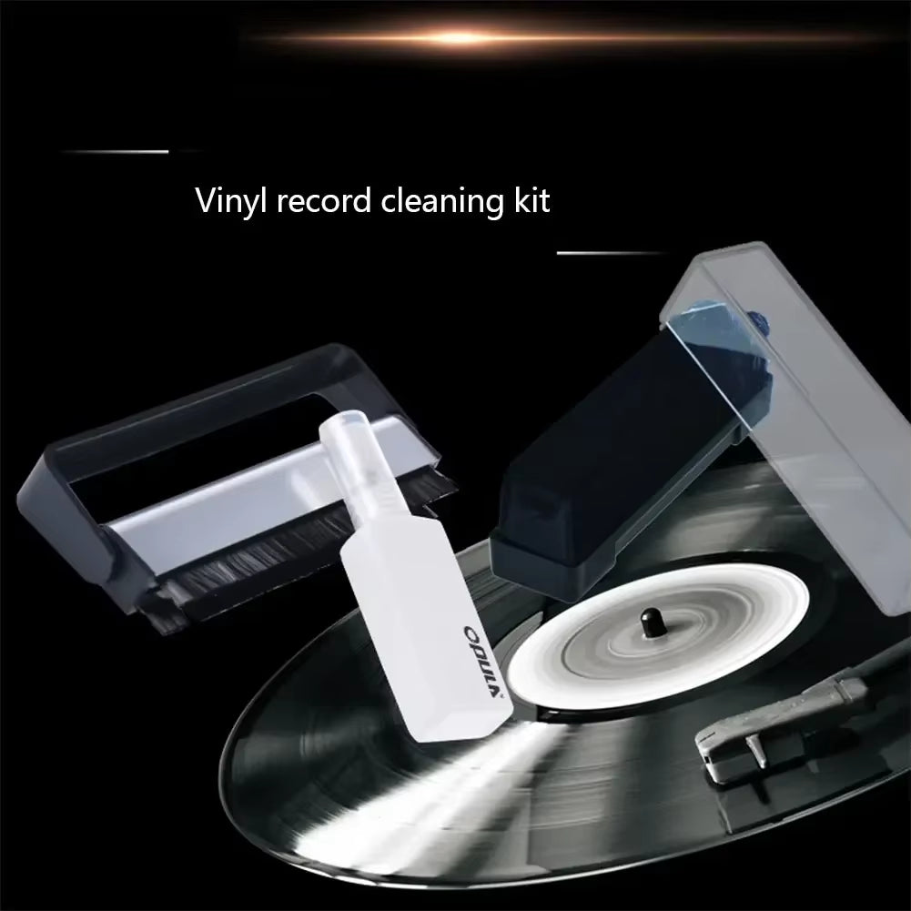 Vinyl Record Cleaning Brush Portable Anti-Static Carbon Fiber Record Brush + Stylus Brush LP Vinyl Phonograph Player Accessories