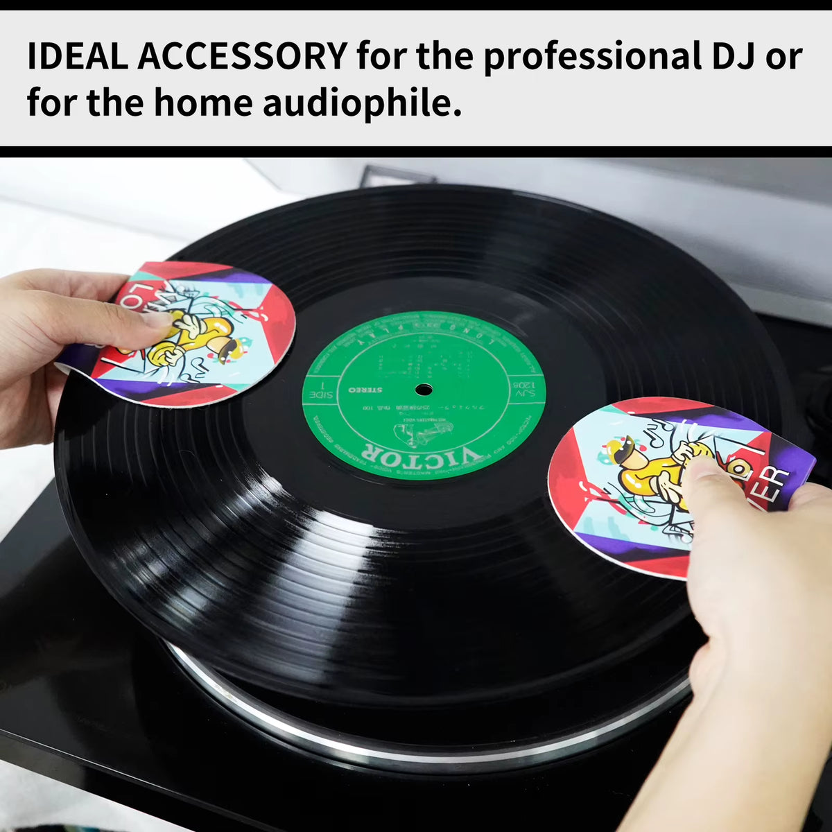 2PCS LP Vinyl Record Pick-Up Clip Record Cleaning Protection Mat Disc Holder without Fingerprints Protect Turntable Vinyl Record