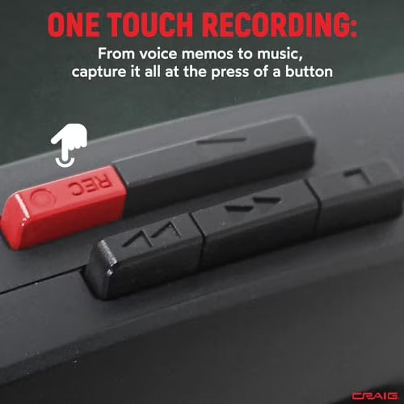 Stereo Cassette Player/Recorder with Earphones: Portable AM/FM Radio & One-Touch Recording System