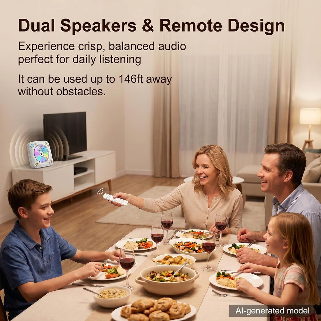 CD Player Portable Bluetooth CD Players for Home Rechargeable
