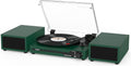 Vinyl Record Player with External Speakers, Bluetooth Turntable, Darkgreen