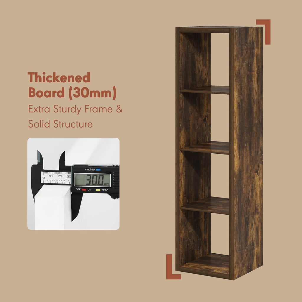Cubicle Record Player Stand, 4-Cube Vinyl Record Storage,Amber Pine