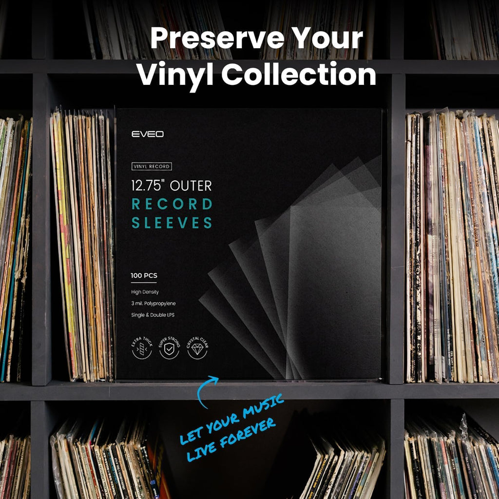200 Vinyl Record Sleeves Outer – Crystal Clear Outer Vinyl Sleeves LP Album Covers 12.75"X12.75" | Perfect Fit Protective 3 Mil Protection for Single & Double Lps - Archival Quality