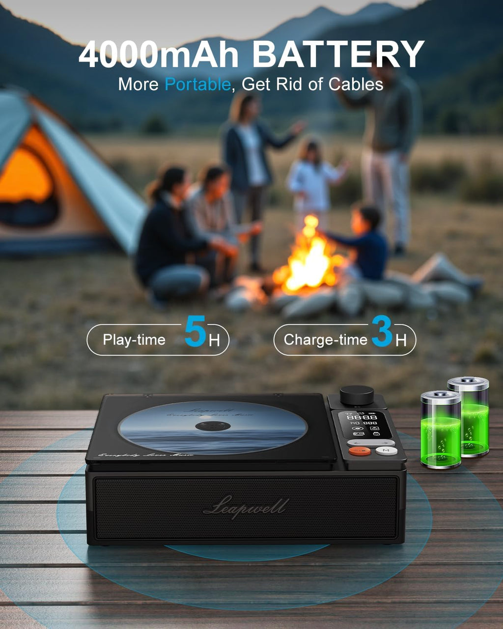 CD Player Portable Bluetooth Desktop CD Players for Home with Speakers Rechargeable Small Retro CD Player with LCD Screen Optical USB Black