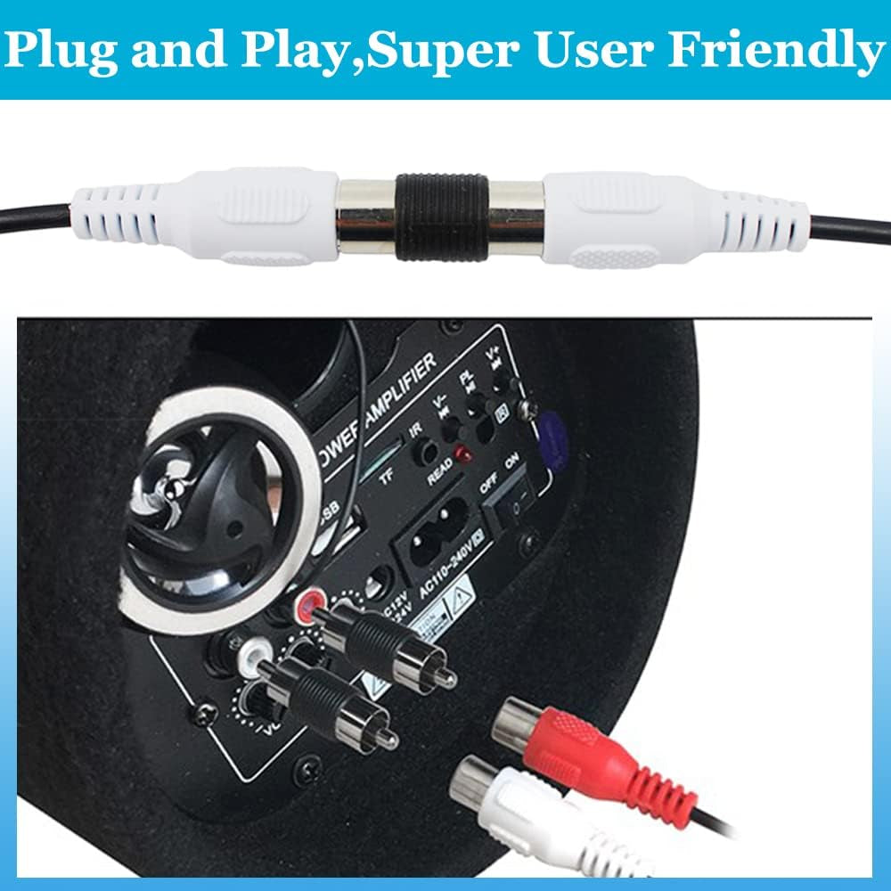 10 Pack RCA Male to Male Coupler Audio Video Adapter Nickel Plated for Phono, Speaker, RCA Cable, Amplifier