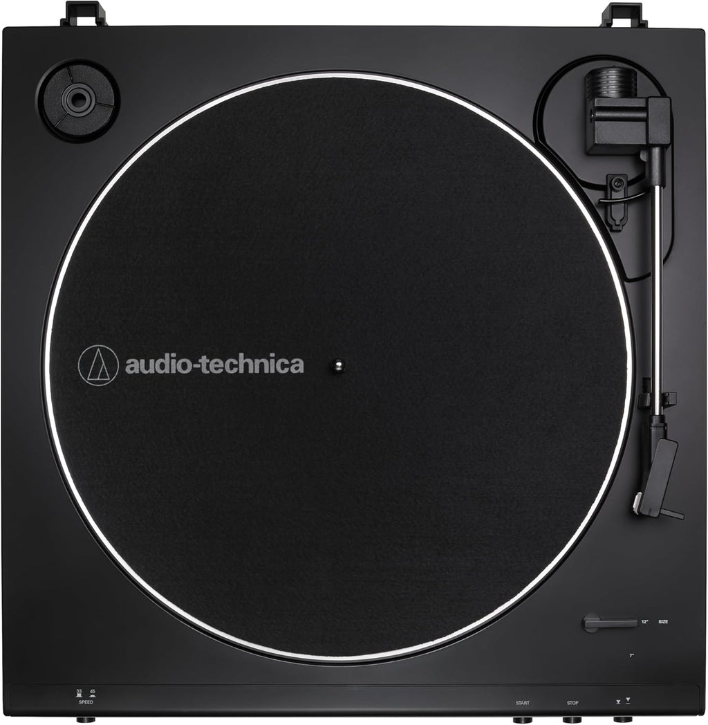Audio-Technica AT-LP60X-BK Fully Automatic Belt-Drive Stereo Turntable, Black, Hi-Fidelity, Plays 33-1/3 and 45 RPM Vinyl Records, Dust Cover, Anti-Resonance, Die-Cast Aluminum Platter