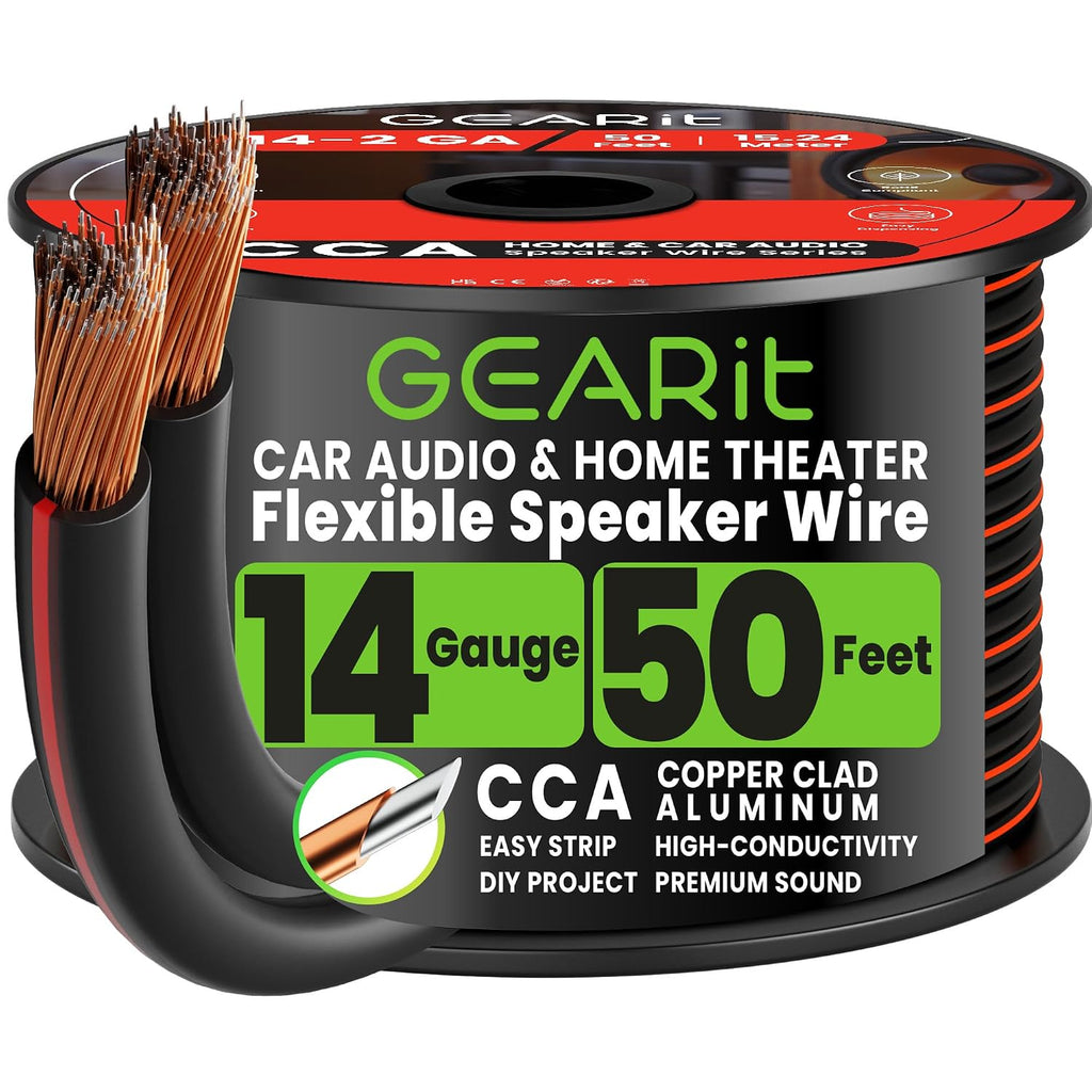 14 Gauge Speaker Wire 50FT,14/2 Speaker Cable for Home & Car Audio