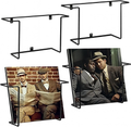 4 Pcs Metal Wire Vinyl Record Shelf Wall Mount, 12 Inch, Black