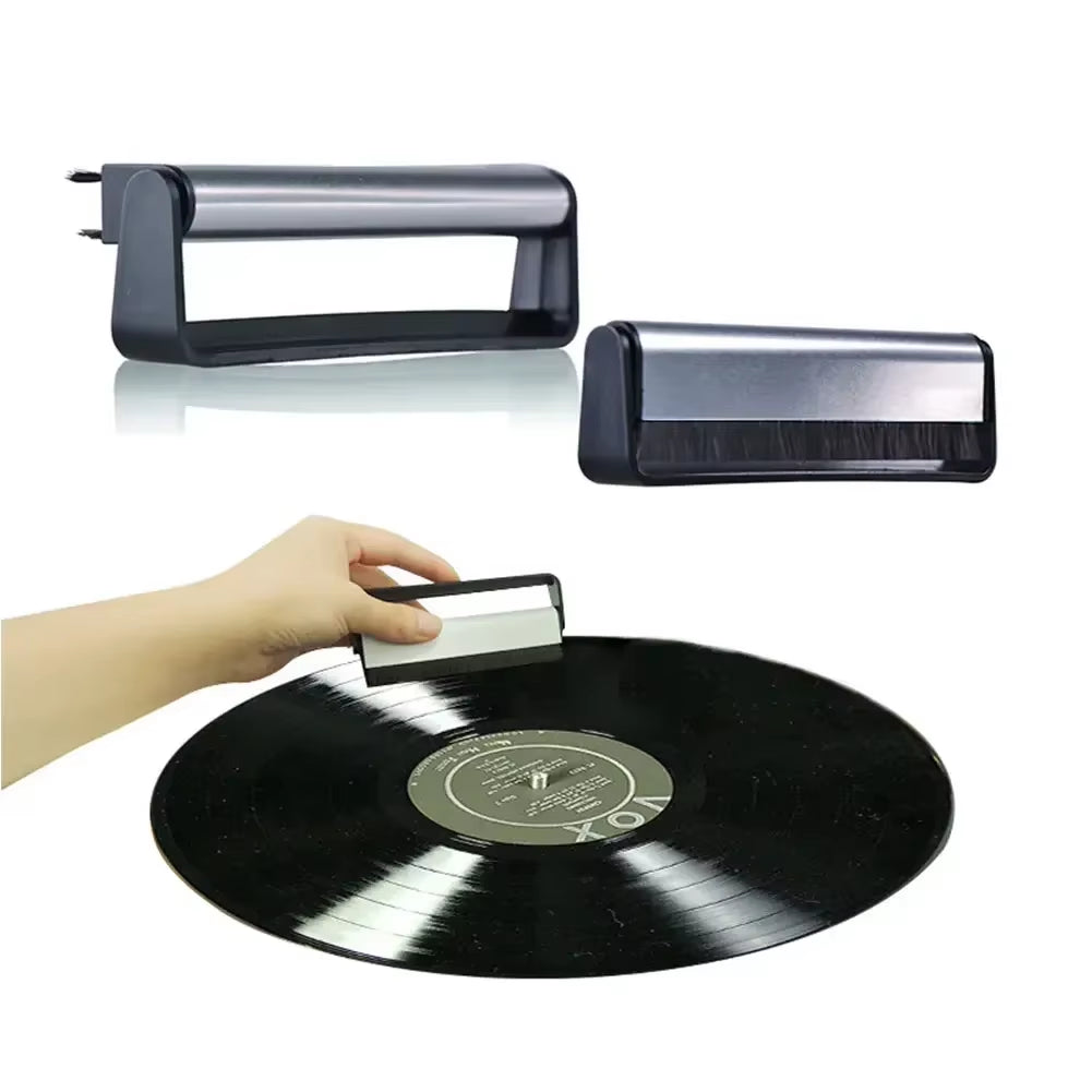 Vinyl Record Cleaning Brush Portable Anti-Static Carbon Fiber Record Brush + Stylus Brush LP Vinyl Phonograph Player Accessories