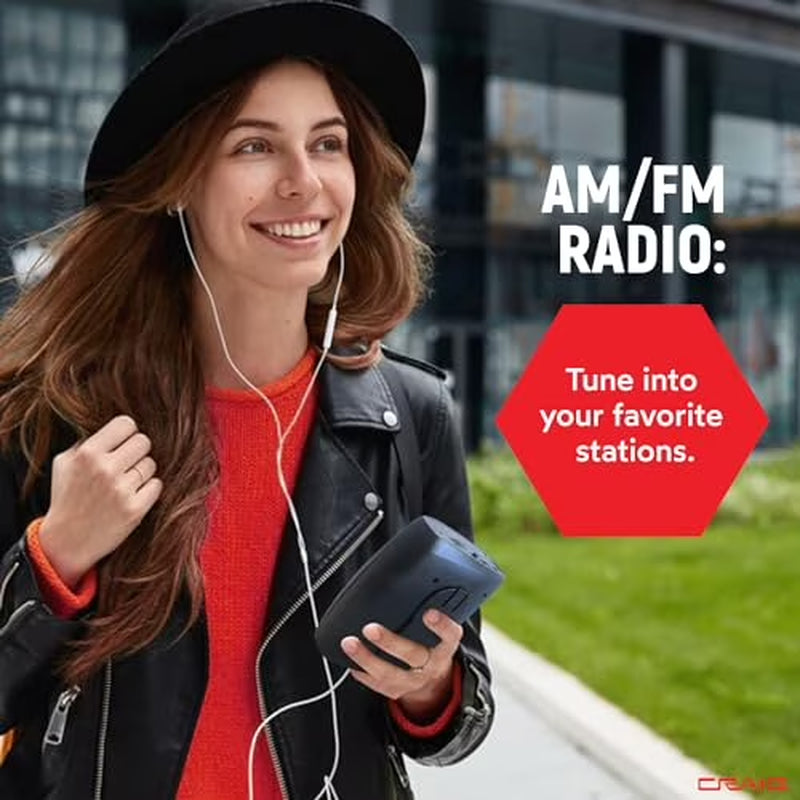 Stereo Cassette Player/Recorder with Earphones: Portable AM/FM Radio & One-Touch Recording System