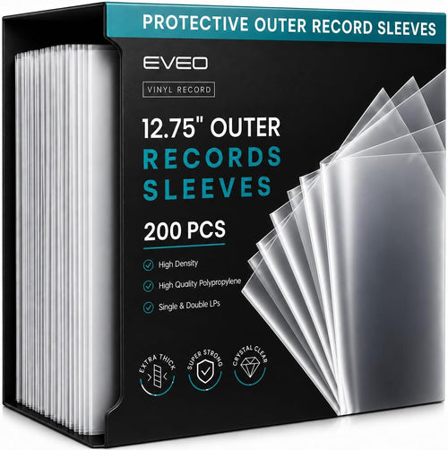 200 Vinyl Record Sleeves Outer – Crystal Clear Outer Vinyl Sleeves LP Album Covers 12.75"X12.75" | Perfect Fit Protective 3 Mil Protection for Single & Double Lps - Archival Quality
