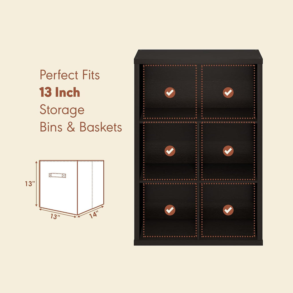 Cubicle Record Player Stand, 5-Cube Record Storage, Dark Oak