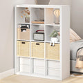 Cubicle Record Player Stand, 12-Cube Vinyl Record Storage, White