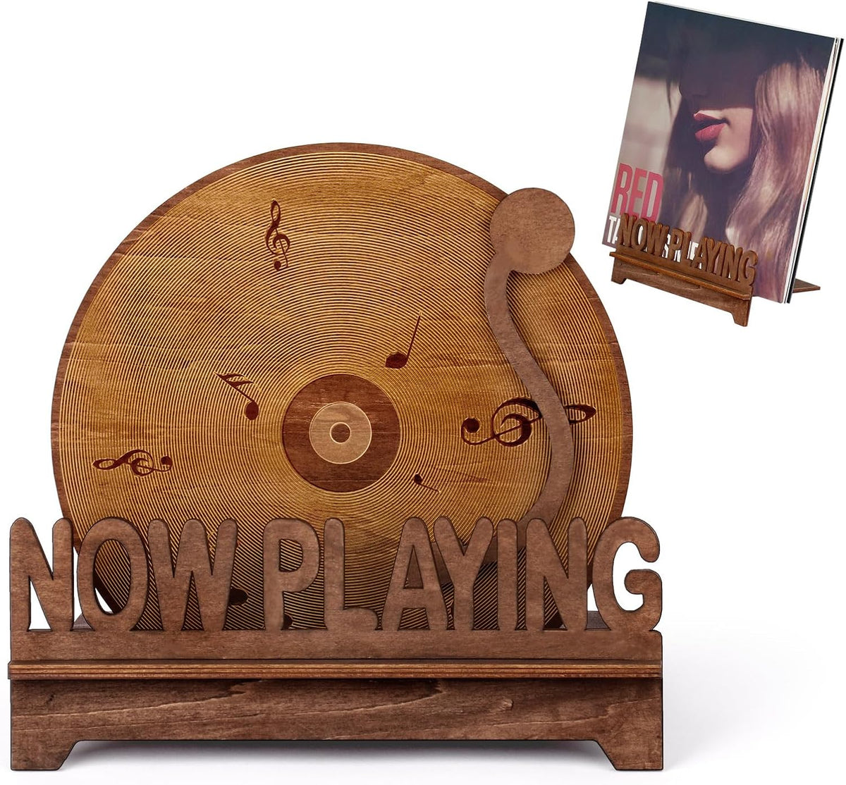 Now Playing Vinyl Record Stand Wood Carve Record Stand Vintage Vinyl Holder