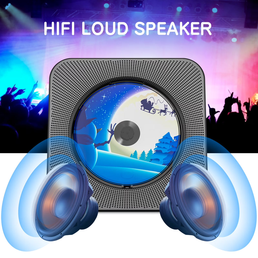 Desktop CD Player Portable with Bluetooth,Dual Stereo Speakers, CD Music Player for Home with Remote Control
