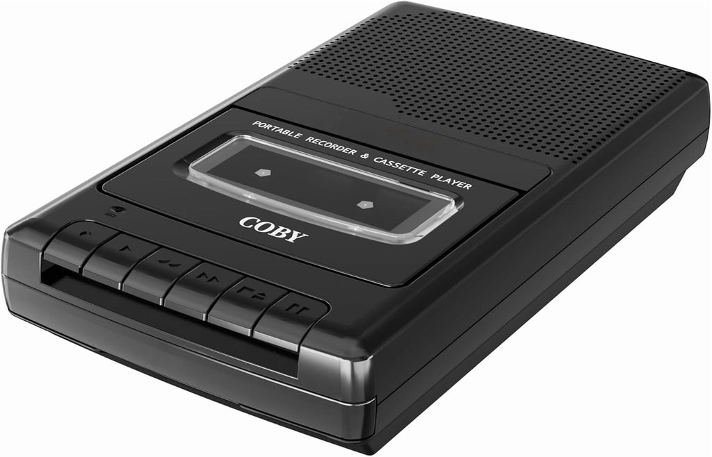 CVR22 Portable Cassette Player and Tape Cassette Recorder with Built-In Microphone, Built-In Handle, and One-Touch Recording with Automatic Stop - Black