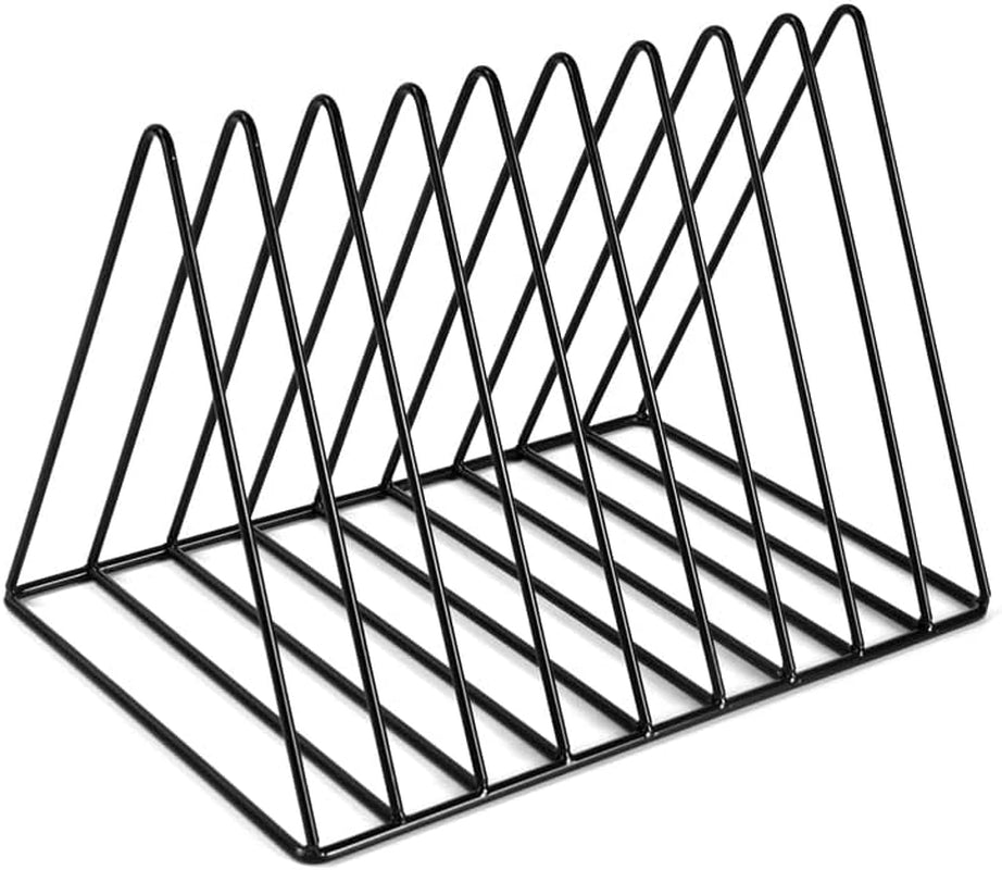 9 Slot Record Holder,Triangle Vinyl Record Storage, Black