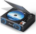CD Player Portable Bluetooth Desktop CD Players for Home with Speakers Rechargeable Small Retro CD Player with LCD Screen Optical USB Black