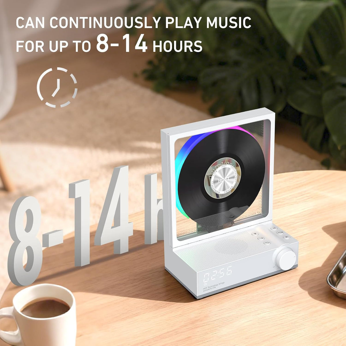 C229 Portable CD Player Bluetooth 5.3 CD Players for Home,Music Player with Hifi Speaker,Recheageable 4000Mah, Micro SD/AUX Desktop CD Players (White)
