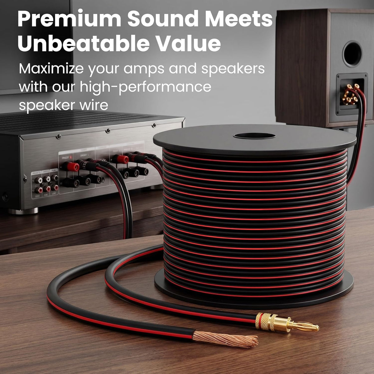14 Gauge Speaker Wire 50FT,14/2 Speaker Cable for Home & Car Audio