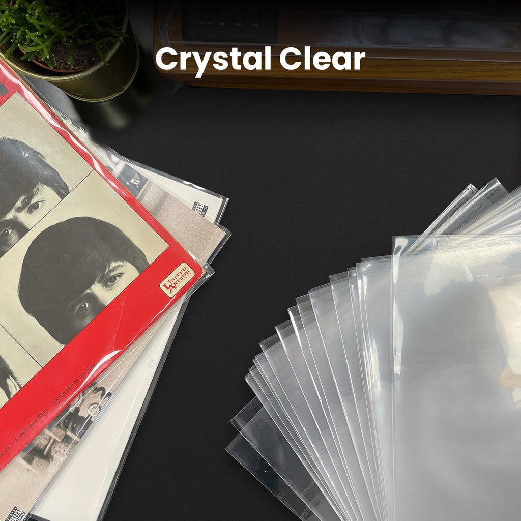 200 Vinyl Record Sleeves Outer – Crystal Clear Outer Vinyl Sleeves LP Album Covers 12.75"X12.75" | Perfect Fit Protective 3 Mil Protection for Single & Double Lps - Archival Quality