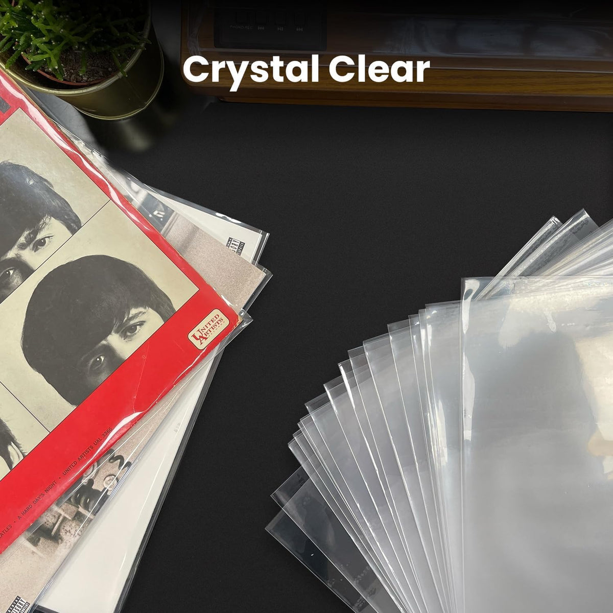 200 Vinyl Record Sleeves Outer – Crystal Clear Outer Vinyl Sleeves LP Album Covers 12.75"X12.75" | Perfect Fit Protective 3 Mil Protection for Single & Double Lps - Archival Quality