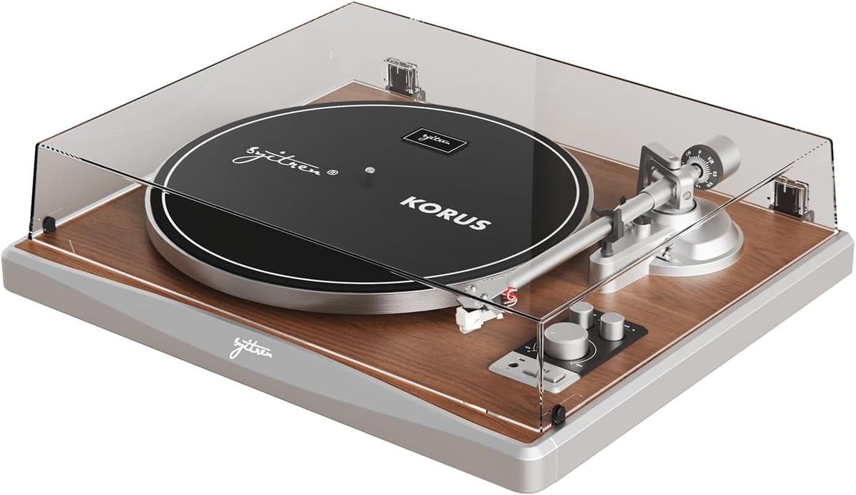 KORUS Vinyl Record Player Bluetooth Turntable,External Speakers