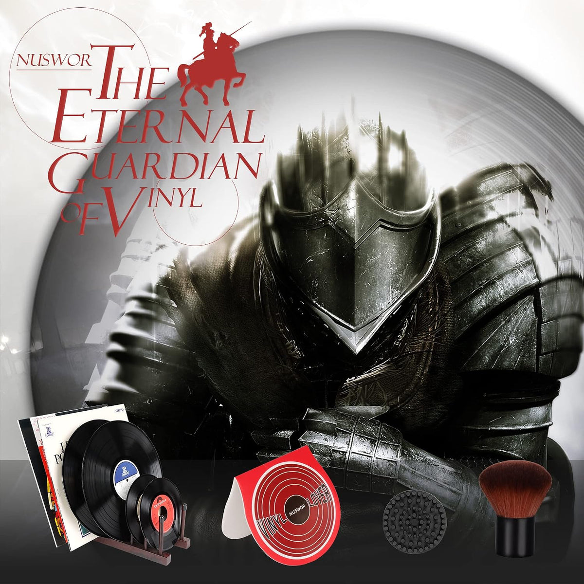 2Pcs Anti-Static Vinyl Record Cleaner & Protector Mat/Mitt - Soft Fiber LP Handler & Gripper for Turntable