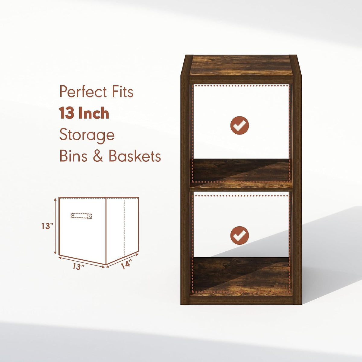 Cubicle Record Player Stand, 2-Cube Record Storage, Amber Pine